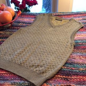 HENRY JACOBSON 70%Silk 30% Cotton V-neck Vest Size L